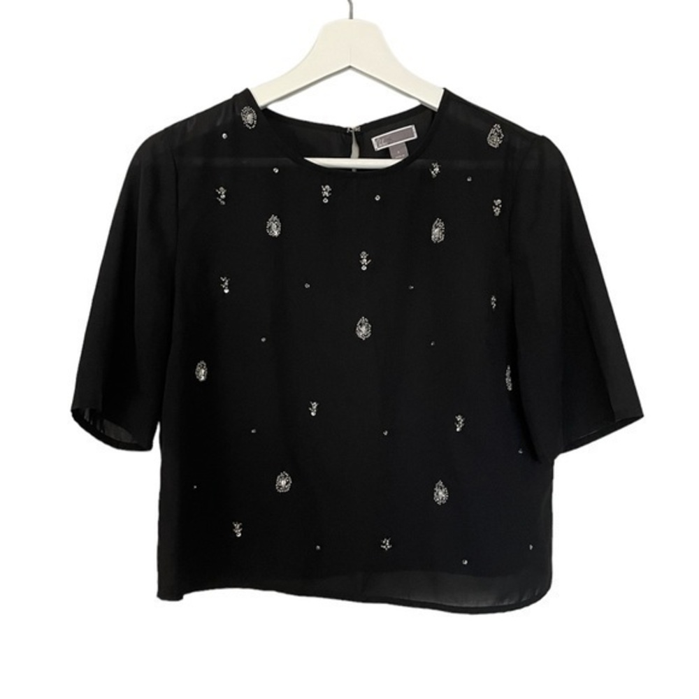 Chelsea 28 Black Jeweled Blouse